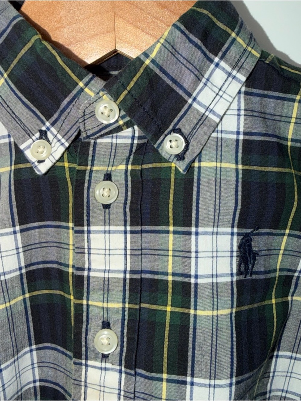 Polo Ralph Lauren Baby Boy Shirt 9 Months Plaid Tartan Button Down EUC Preppy - Picture 4 of 7